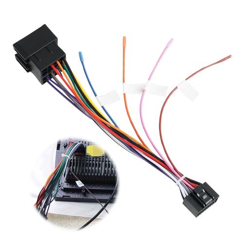 KYAOAYO-1Pcs Adaptateur Autoradio Pour Pr 16 Pin Stéréo Vers Iso,Faisceau Connecteur Iso Autoradio Adaptateur Poste Radio Clio 2,Compatible Avec Commandes Au Volant Et Signal De Marche Arrière