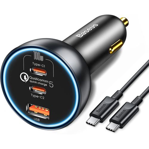 Kyaoayo-160w Usb C Chargeur De Voiture 3 Ports, Qc5,0 Pd3,0 Pps Allume Cigare Usb C Adaptateur De Chargeur Rapide Pour Voiture Pour Iphone 15 14 13 Pro Samsung S24 S23 Ultra Ipad Macbook Pro