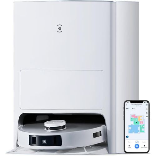 KYAOAYO-Deebot T20E Omni 6000Pa Robot Aspirateur Laveur Avec Station, Levage Des Patins De 9Mm, Séchage À L'Air Chaud, Vidage Automatique, Détection D'Obstacles 3D, Réservoir D'Eau 4L, Alexa/App