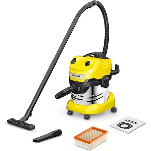 KYAOAYO-Aspirateur Eau Et Poussières Wd 4 S V-20/5/22, Puissance 1000W, Cuve En Inox 20L, Flexible D'Aspiration 2,2M, Soufflerie, Filtre Plissé Plat, Suceurs Sol & Fentes, Sachet Filtre Ouate