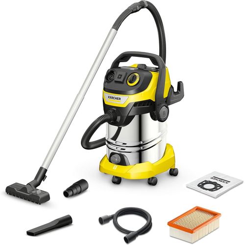 KYAOAYO-Aspirateur Eau Et Poussières Wd 6 P S V-30/6/22/T, Pr De Courant, Filtre Plissé Plat, Fonction De Nettoyage, 1300 W, Cuve 30 L Et Bouchon De Vidange, Tube D'Aspiration 2,2 M