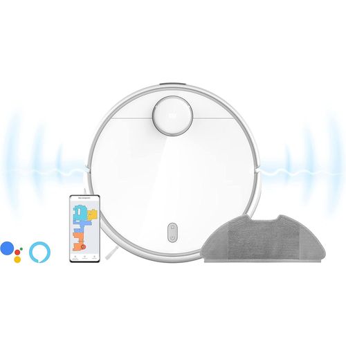 KYAOAYO-Mi Robot Aspirateur-Mop 2 Pro, Aspiration 3000 Pa, Batterie 5200 Mah, 10 000 Vibrations/Min, Application Intelligente Et Commande Vocale, Blanc