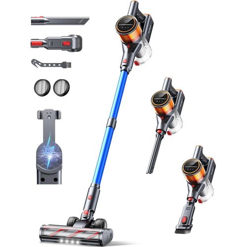 Kyaoayo-Aspirateur Balai Sans Fil 45kpa/60min/550w, Aspirateur Sans Fil Avec Support Mural Rechargeable, Aspirateur Balai Sans Fil Puissant Vertical Pour Parquet, Moquettes, Poils D'animaux (X9)