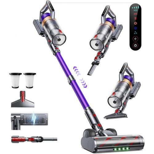 Kyaoayo-550w Aspirateur Balai Sans Fil 45kpa/60 Mins Mode Auto Aspirateur Sans Fil Puissant Avec Affichage Led-1,8l Aspirateur Balai Debout Pour Poils D'animaux/Sols Durs/Tapis,2025 Fonction Siphon