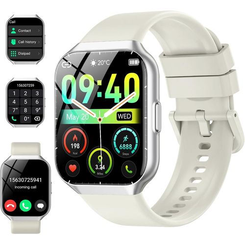 Kyaoayo-Montre Connectée Femme Homme Avec Appel Bluetooth, 1.96"" Hd Smartwatch, 112+ Sportifs, Ip68 Waterproof Fitness Tracker, Heart Rate And Sleep Monitor, Pedometer, Smartwatches Pour Android Ios,