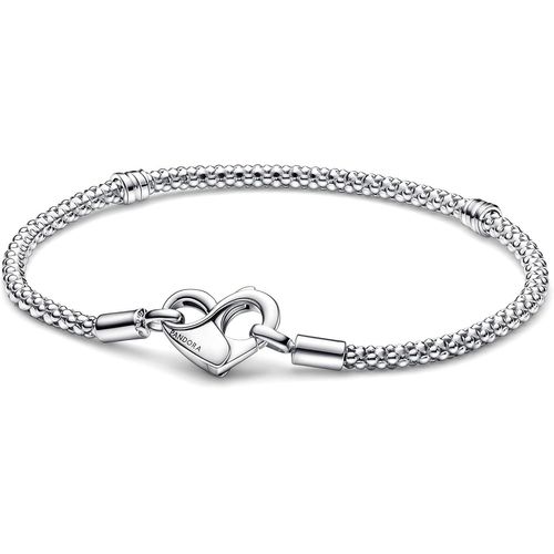 Kyaoayo-Moments Bracelet Maille Cloutée En Argent Sterling Avec Fermoir C?ur
