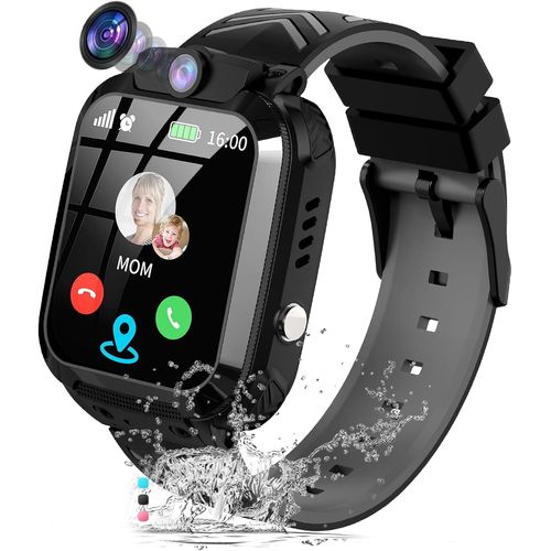 Kyaoayo-Montre Connectée Enfant Traceur Gps Enfant Téléphone Chat Vocal Sos Hd Caméra Réveil Jeux Étanche Modèle De Classe Montre Enfant Garcon Fille Digitale Jouet Cadeau- 3-12 Ans