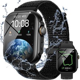 Kyaoayo-Montre Connectée Homme Femme Avec Appels Bluetooth, Smartwatch Avec Gps, 3atm Étanche, 1,85"" Montre Avec 100+ Sports,Fréquence Cardiaque,Sommeil,Montre Intelligente Pour Android & Ios