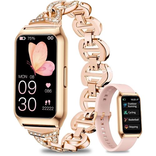Kyaoayo-Montre Connectée Femme Avec Boîtier En Aluminium Et Autonomie 7 Jour Ultra-Longue,1.47"" Hd Tracker D'activité, Fréquence Cardiaque Spo2 Suivi Sommeil,Ip68 Étanche Smartwatch Android Ios