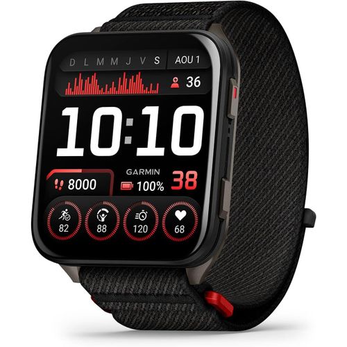 Kyaoayo-Venu X1. Montre Connectée Gps Avec Écran Amoled 2¿, Lampe Led, Boîtier Ultra Fin De 8 Mm, Plus De 100 Sports Intégrés, Jusqu'à 8 Jours D'autonomie, Bracelet En Nylon Comfortfit Noir.