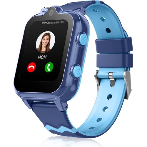 Kyaoayo-Montre Connectée Enfant Gps 4g Montre Intelligenteavec Appel Enfant Wlan Appel Vidéo Sos Mode Classe Notification De Vibration Preuve De L'eau (Bleu)