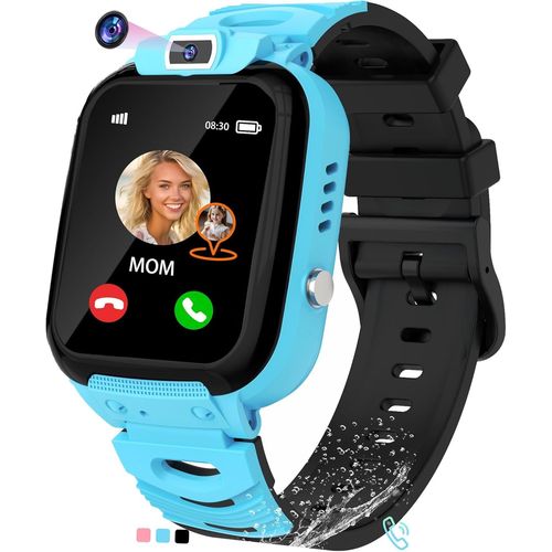 KYAOAYO-Montre Connectée Enfant Pour Garçon Fille Avec Gps Sos Téléphone Réveil Caméra Hd Étanchéité Ip68 Jeux De Puzzle Jouets Anniversaire Cadeaux 3 4 5 6 7 8 9 10 11 12 13 Ans