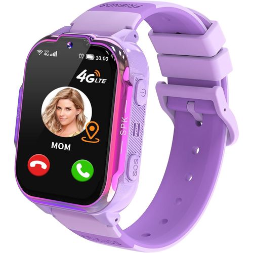 Kyaoayo-4g Montre Connectée Enfant Gps Teléphone Appel Vidéo Sos Réveil Podometre Marche Hd Caméra Jeux Calculatrice Étanche Traceur Gps Enfant Montre Enfant Fille Garcon 3-12 Ans