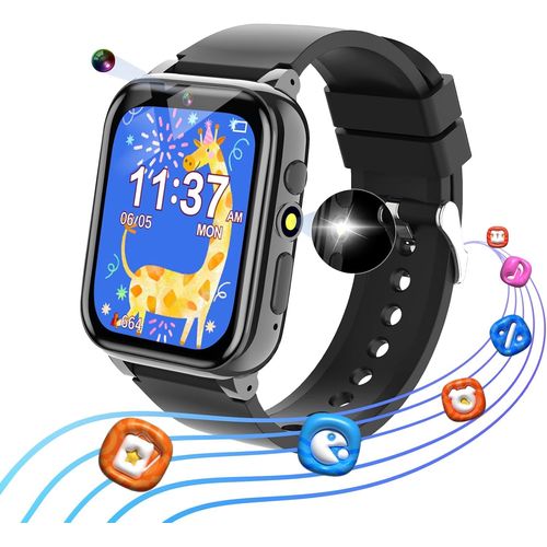 Kyaoayo-Montre Connectée Enfant Garçon, Montre Enfant Garcon Avec 26 Fonctions De Jeu, Cartes D'apprentis , Livre Audio, Appareil Photo, Musique, Podomètre, Montre Connectee Enfant De 5 À 12 Ans