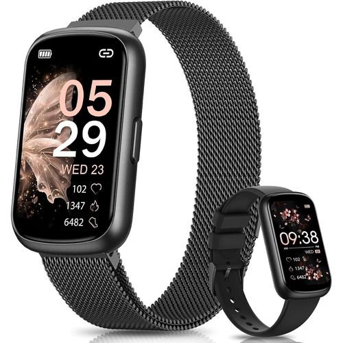 Kyaoayo-Montre Connectée Femme, 1.47"" Tracker D'activité, 24 Modes Sportifs, Suivi Sommeil, Fréquence Cardiaque Spo2 Podometre Fonction Féminine Etanche Ip68 Longue Durée Smartwatch Android Ios Noir