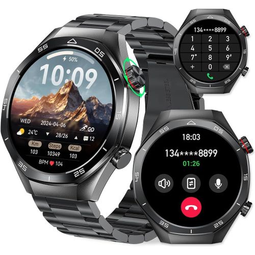 Kyaoayo-Montre Intelligente Pour Homme Avec Écran Tactile Hd De 1,54"" - Traqueur De Fitness Avec Appels Bluetooth Ip67 - Étanche - Montre Intelligente Pour Homme - Fréquence Cardiaque/Pression Artéri