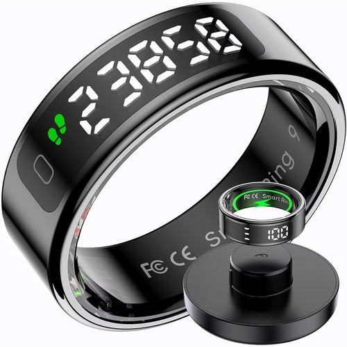 Kyaoayo-Bague Intelligente Avec Écran Pour Homme Et Femme Ip68 Étanche - Tracker Android Ios - Anneau De Fitness Intelligent Spo2 - Moniteur De Fréquence Cardiaque - Podomètre - Sport