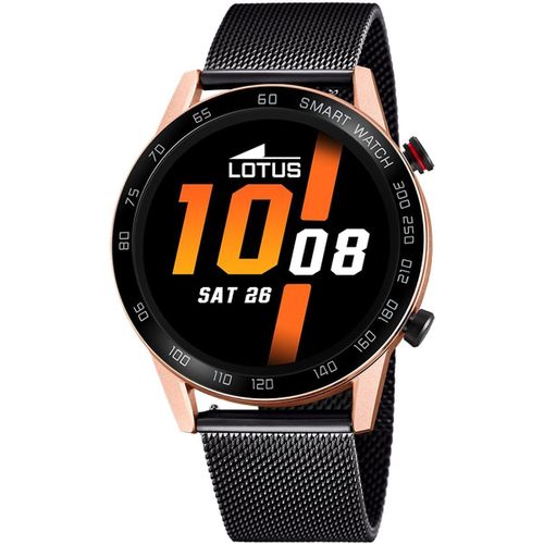 Kyaoayo-Montre Pour Homme 50025/1 Smartwatch Boîtier En Alliage Rose Bracelet En Acier Inoxydable Noir