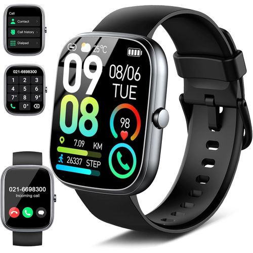 Kyaoayo-Montre Intelligente Pour Homme Et Femme Pour Répondre/Passer Des Appels, Montre De Fitness De 4,9 Cm Avec Moniteur De Fréquence Cardiaque/Moniteur De Sommeil/Compteur De Pas, Traqueur De Fitn