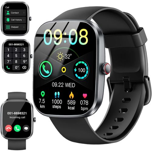Kyaoayo-Montre Intelligente Pour Homme Et Femme, 1,91"" Smartwatch Avec Appels Bluetooth, Cardiofréquencemètre, Moniteur De Sommeil, Podomètre, 110+ Modes Sportifs, Bracelet D'activité Étanche Ip68 Po