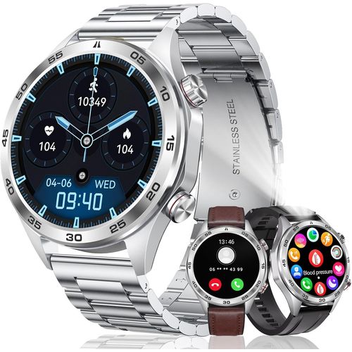 Kyaoayo-Montre Connectée Homme Sport Etanche Smartwatch Avec Appel Bluetooth - Argent Montres Intelligente Fitness Podometre