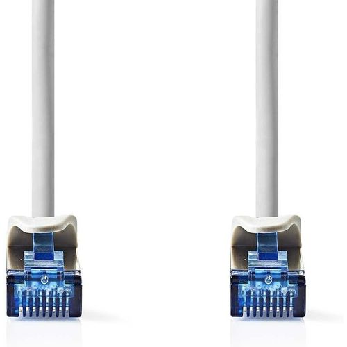 KYAOAYO-Câble Réseau Cat6A - S/Ftp - Rj45 Male - Rj45 Male - 1 M - Sans Crochet - Rond - Lszh - Gris - Label