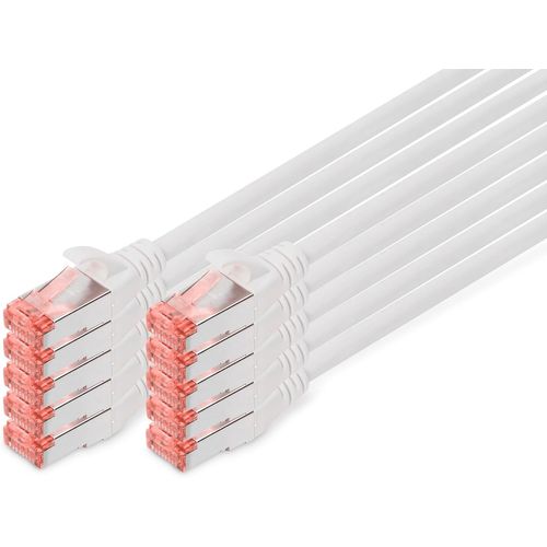 KYAOAYO-Câble Lan Cat 6 - 0,5M - 10 Pièces - Rj45 Câble Réseau - S/Ftp Blindé - Compatible Cat 6A & Cat 7 - Gris