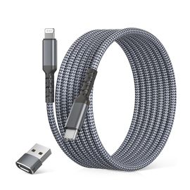 KYAOAYO-Pour Iphone 14,13 Câble Avec Adaptateur Usb A,2M Longue Câble Usb C Vers Lightning,Cordon De Charge Rapide Pour Apple 12 11 Mini Pro Plus,Xs Xr X 8 7 6 Se,Ipad 8Ème Et 9Ème Génération