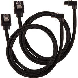 KYAOAYO-Câble Sata Gainé Premium - Sata 6Gbps 60 Cm, Connecteur À 90°, Noir