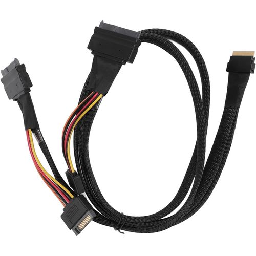 KYAOAYO-Câble Ssd Nvme Pcie, Sff-8654 8I Vers 2 X Sff-8639 Adaptateur De Câble Nvme U.2 24 Gbit/S 80 Cm Pour Carte Mère, Sas, Avec Slim Pour Sas, Slim, Pour Ces Connexions