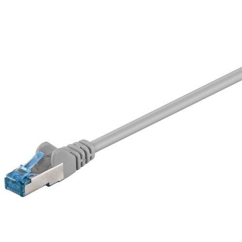 KYAOAYO-92688 Câble Patch Cat 6A Câble Ethernet Double Blindé, S-Ftp Jusqu'À 10 000 Mbits, 500 Mhz, Câble En Cuivre Sans Halogène, Connecteur Rj-45, Contacts Plaqués Or, 3 M, Gris