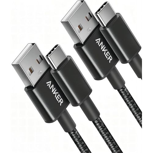 KYAOAYO-Cable Usb C, Lot De 2 Cables De Charge Usb-A Vers Usb-C, 331 Usb C Vers Usb 2.0 Double Tressé, En Nylon De Type C, Pour Iphone 16/16 Plus/16 Pro/16 Pro Samsung Galaxy S10 S10+, Lg V30(0,9M)