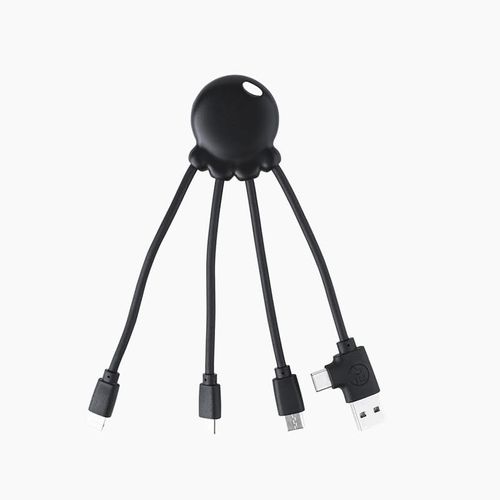 Kyaoayo-Câble Multi Usb 4 En 1 En Forme De Pieuvre - Chargeur Universel En Plastique Recyclé Issue Des Océans - Pr Usb, Usb-C, Lightning, Micro Usb - Compatible Avec Tous Les Smartphone - Octopus Ob