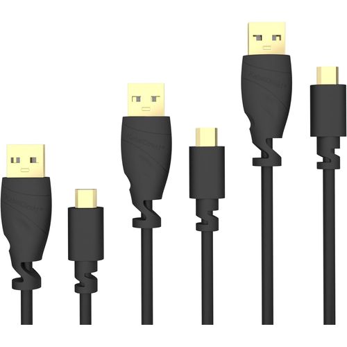 KYAOAYO-3X 1,5M Câble Micro Usb (Usb 2.0, Câble De Charge Et Synchro, Noir) Top Series