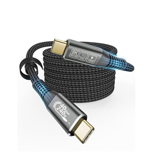 KYAOAYO-Câble Usb4 3M Transfert De Données 40 Gbps¿240W Câble Usb C Charge Rapide Compatible Câble Thunderbolt 4 Câble Thunderbolt 3¿Cable Usb C 4.0 Vidéo 8K@60Hz Pour Macbook, Ipad Pro, I-Phone 16