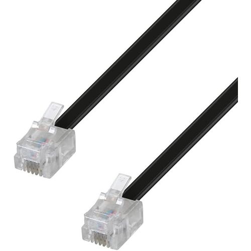 KYAOAYO-Câble Rj11 5M M/M Pour Box Adsl Ou Téléphone Fixe, Câble Plat Rj11 Mâle Vers Mâle Longueur 5,00M - Noir