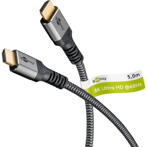 KYAOAYO-65263 Câble Hdmi 2.1 Ultra High Speed/Résolutions Uhd Jusqu'À 8K @ 60 Et 4K @ 120 Hz/Rallonge Hdmi Pour Ps5, Xbox, Apple Tv 4K / Pr s Dorées Empêchent La Corrosion/Gris / 5 M