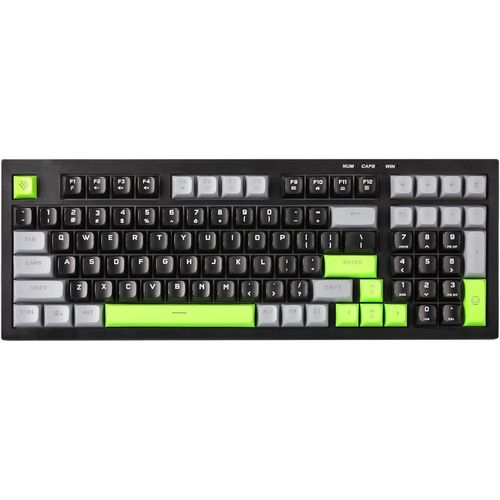 KYAOAYO-D98 Gaming Tastatur, Rgb Backlit Quite Tastatur Für Büro,Volle Numpad, Spill Widerstand, Anti-Ghosting Usb Verdrahtete Membran Tastatur 98 Tasten Für Pc Gaming Office (Schwarz&Grün)