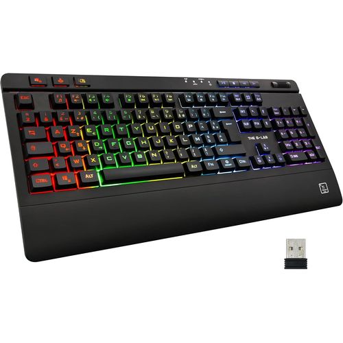 Kyaoayo-Keyz Titanium Clavier Gamer Sans Fil Azerty - Clavier Gaming Wireless Avec Repose-Poignet, Batterie Intégrée - Clavier Gamer Rétroéclairage Rgb Pour Pc, Ps4, Ps5, Xbox One - Nouveau 2022