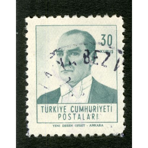 Timbre Oblitéré Turkiye Cumhuriyeti Postalari, 30 Kurus