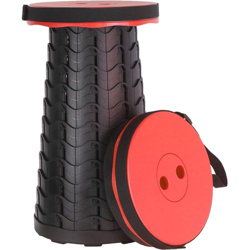 Tabouret Pliant Portable(Rouge) - Charge Maximale 400 Lb - Tabouret T¿¿Lescopique Pour Camping, Voyage, P¿ºche