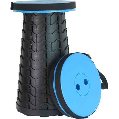 Tabouret Pliant Portable(Bleu) - Charge Maximale 400 Lb - Tabouret T¿¿Lescopique Pour Camping, Voyage, P¿ºche