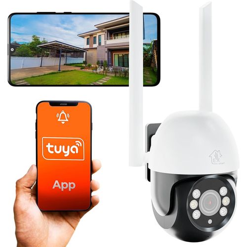 KYAOAYO-Perun Camera De Surveillance Exterieur, 1296P, Ptz, Wi-Fi, 2.4Ghz, Microsd 128Gb, Camera Exterieur Sans Fil, Micro Usb, Mode Nuit, Auto-Tracking Intelligent, Ios Android