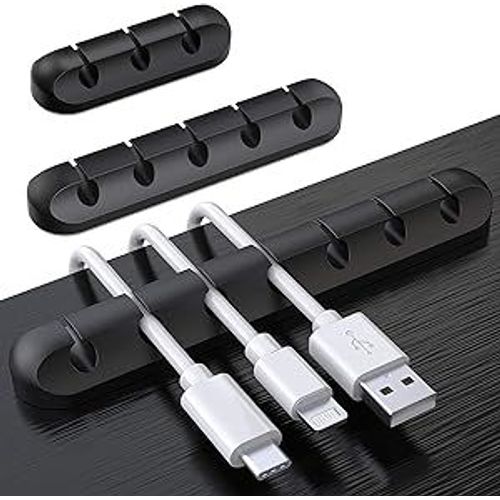 Clips Cable Organisateur Bureau, Lot de 3 Support de Cable, Organisateur de Cordon, Gestion des Cables, Cable Rangement pour USB Cables de Chargeur/Souris/¿¿couteur/PC , Organisateur