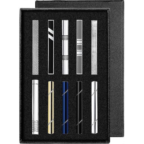 Ensemble De Pinces À Cravate Pour Homme, Couleur Argent Et Or, Pour Mariage, Affaires, Avec Coffret Cadeau