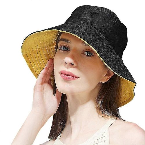 Chapeau De Pêcheur Pour Femme, Protection Solaire D'été, Anti-Ultraviolet, Large Bord, Double Face
