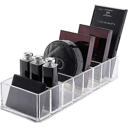 Organiseur De Fards À Paupières En Plastique Transparent, Organiseur De Maquillage Compact, Porte-Poudre, 8 Compartiments, 6614 