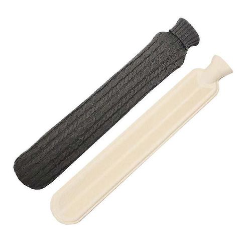 Housse classique en tricot torsadé, longue bouillotte en caoutchouc, bouillotte antidouleur 2 l
