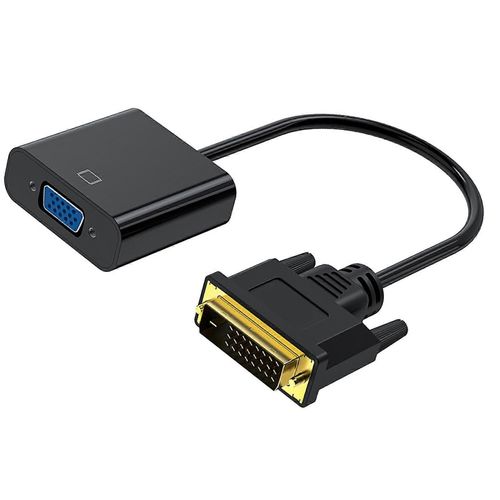 Câble DVI vers VGA Connecteur HD Plug and Play Plaqué Or Adaptateur DVI 24 Plus 1 vers VGA pour PC, Projecteur, TV