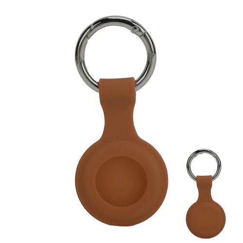 Housse de protection en silicone Locator avec accessoires porte-clés AntiLost pour IOS (marron)